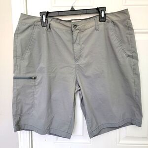 Original Weatherproof Vintage Straight Fit Mens Gray Shorts Zip Pocket Size 40